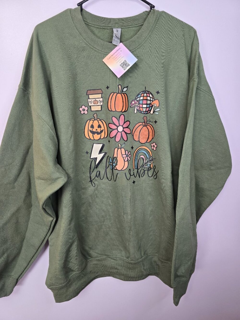Fall Vibes / Halloween Gildan Heavyweight Printed sweatshirt XL - Picture 4 of 6
